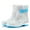 Blue, variant on jovati Women Waterproof Rain Shoes Fashion Plastic Low Heel Jelly Color Hasp High Boots