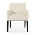 thumbnail image 3 of Accent Chair, Living Room Accent Chair, Upholstered Arm Chair with Wood Legs, Mid-century Modern Single Sofa, Beige+Black, 3 of 7