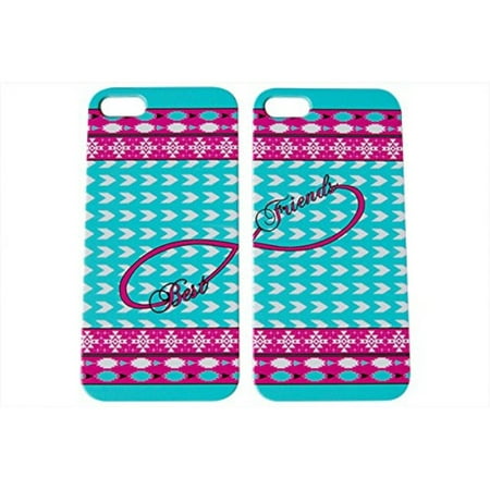 Set Of Aztec Hot Pink Blue Best Friends Phone Cover For The Iphone 7 Case For iCandy
