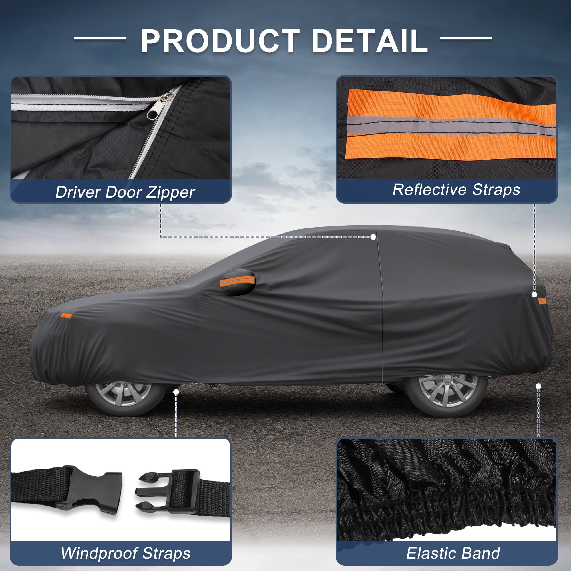 Unique Bargains Aluminum Car Cover for Subaru Forester 187.01"x72.83"x59.06"