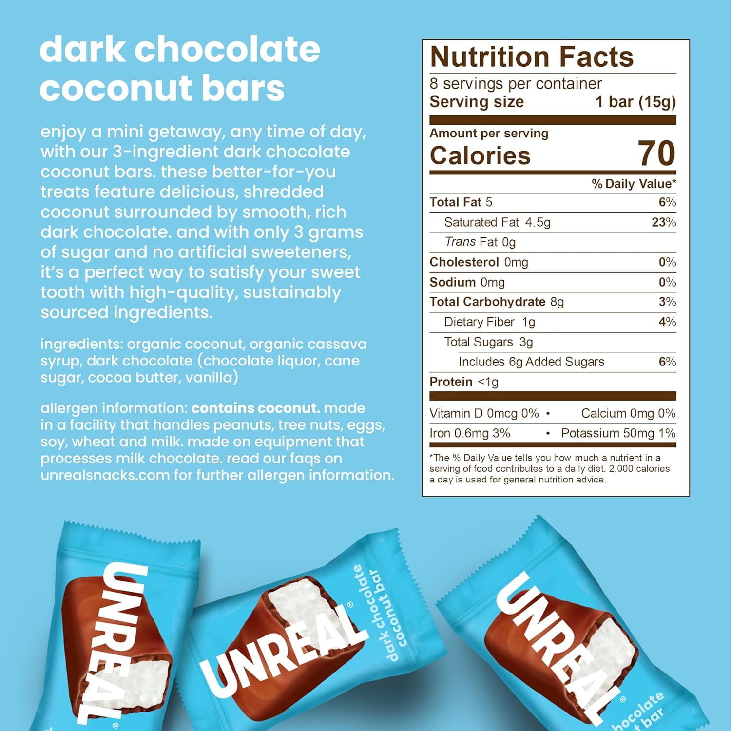 UNREAL Chocolate 6-Bag Variety Pack – Less Sugar, Non-GMO, Mixed Flavor
