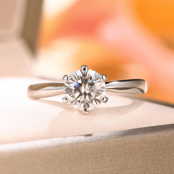 Veda Jewel 14K White Gold Plated 1.9 Ct Round Cut Diamond Ring - Solitaire Wedding Ring Design for Her - Perfect for Special Occasions - A Beautiful Representation of Your Everlasting Commitment