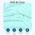 thumbnail image 5 of Luxurious Flat Sheet - 100% Egyptian Cotton, 500 Thread Count, 1-Piece Top Sheet, Soft Bed Sheet, Breathable and Cooling Flat Sheet, Stripe Aqua Blue, Queen Size, 5 of 5