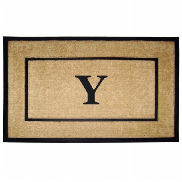 Nedia Home 18103Y 30 x 48 in. Coir & Rubber Frame Mat Monogrammed Y