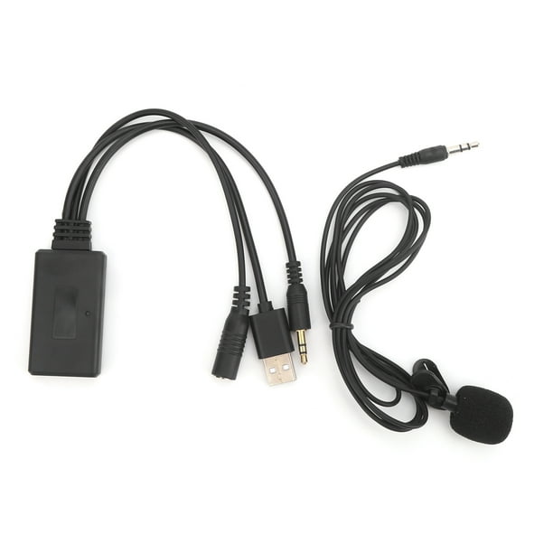 Adaptador de manos libres para llamadas con micrófono inalámbrico, cable de Audio Bluetooth AUXIN Universal para coche Jadeshay A