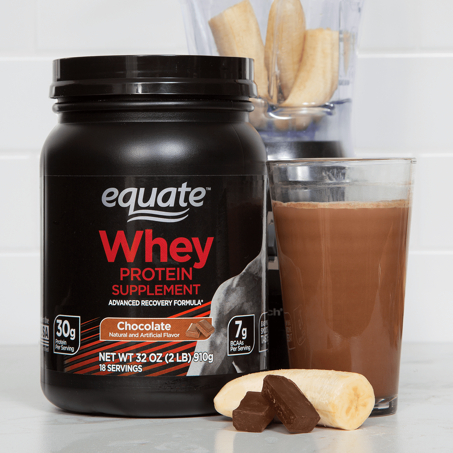 (2 pack) Equate Whey Protein Supplement Chocolate 32oz