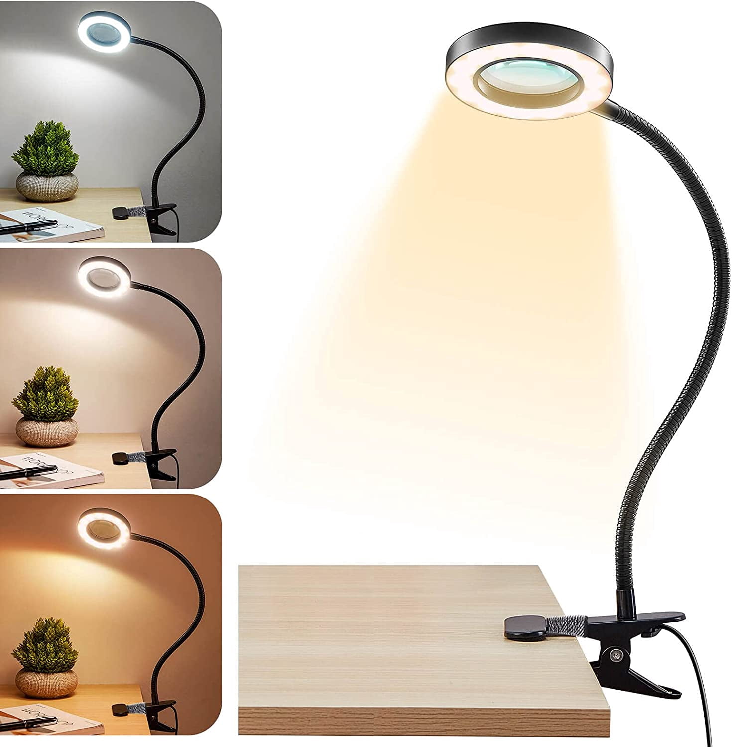 MELIFO LED Desk Lamp With Clamp - Monitor Light Bar, Eye-Caring, 4 Modes & 12 Brightness, White