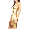 thumbnail image 4 of Sakkas Women's Tank Fitted Stretchy Sleeveless Bodycon Party Dress Made in USA - Gold - 1X, 4 of 5