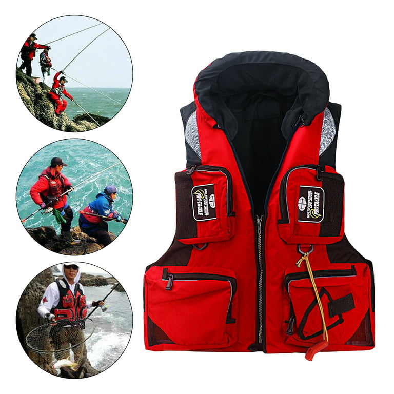 Star Home Life Vest Multi-pocket Detachable Large Buoyancy Bright Color  Abrasion-resistant Water Assist Comfortable Adults Sea Fishing Water Sports  Safety Life Jacket for Fishing 
