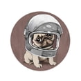 thumbnail image 2 of KDAGR 60 inch Round Beach Towel Blanket Brown Dog Puppy Pug in Racer Helmet Biker Moto Travel Circle Circular Towels Mat Tapestry Beach Throw, 2 of 2