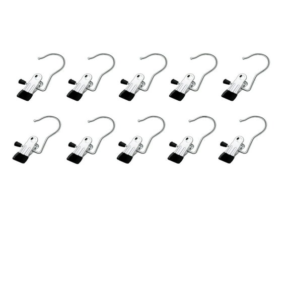 LQQBOX Boot Hanger Clips for Closet, Laundry Hanging Hooks Heavy Duty Boot Clips Boot Holder Portable Single Clip Space Saving for Pants Jeans Clothes Hats Tall Boots Towels(Silver,10 Pieces)