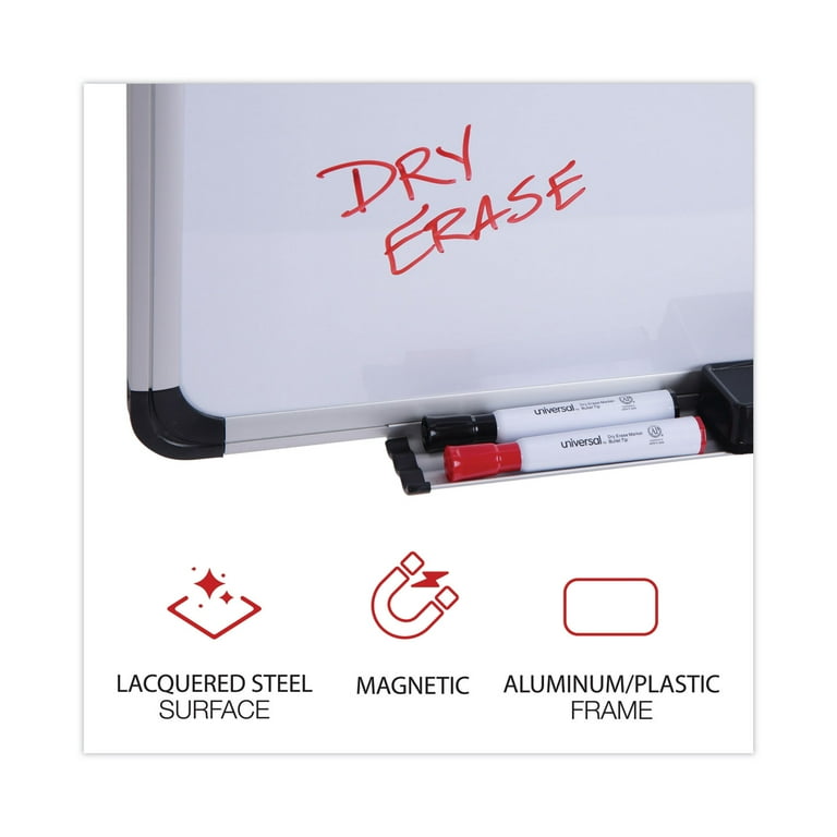Magnetic Steel Dry Erase Marker Board, 24 x 18, White Surface, Aluminum/Plastic Frame Magnetic Steel Dry Erase Marker Board, 24 x 18, White Surface, Aluminum/Plastic Frame