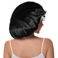 thumbnail image 3 of Gorro de dormir Vettres para el pelo, forrado en satén, seda, color negro, 3 of 6