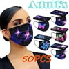 50/100PCS Black Face Masks Disposable for Womens and Mens with Designs, Comfy 3 Ply Butterfly Printing with Wire for the Nose