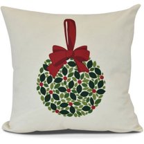 Simply Daisy, Mistletoe Me Floral Print Outdoor Pillow