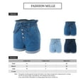 thumbnail image 5 of FashionMille Women's Casual High Waisted Rolled Denim Paper Bag Bowknot Waist Jean Shorts, 5 of 5