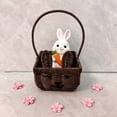 thumbnail image 1 of Dvkptbk Easter Basket with Handles, Imitation Rattan Bunny Easter Baskets with Cute Rabbit Ears, Easter Egg Hunt Bucket for Picnic Wedding Easter Decorations Gifts, 1 of 5