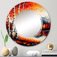 thumbnail image 5 of DESIGN ART Designart 'Red And Orange Birch Trees By The Lake VI' Printed Landscape Lake Mountains Wall Mirror 24in.x36in., 5 of 5