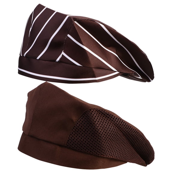 Soimiss 2Pcs Coffee Kitchen Cap Restaurant Chef Hat Working Waiter Cap for Clean Work