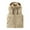 Beige, variant on Winter Vest for Men Sleeveless Hooded Jackets Drawstring Zip up Coats with Pockets Cozy Soft Outerwear