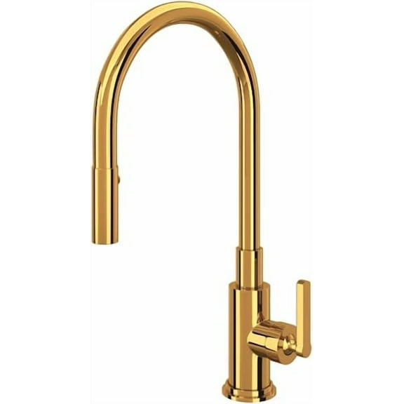 Rohl Lombardia Pull-Down Kitchen Faucet in Italian Brass - A3430LMIB-2