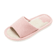 thumbnail image 3 of Domzle Cloth Slippers Linen Slippers - Breathable, Anti-Slip, Easy to Clean - Summer Silent Slippers for Women and Men Pink, 3 of 4