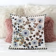thumbnail image 2 of Glory of Flowers Peacock Indoor/Outdoor Fabric Pillow Zip-Off White Blue 16", 2 of 5