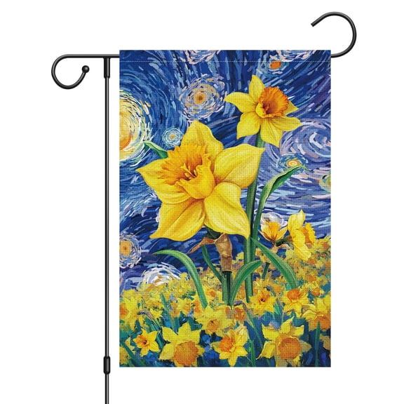 Welcome Daisy Flower Garden Flag 12x18 Vertical Double Sided, Spring Summer Burlap Outdoor Yard Decoration