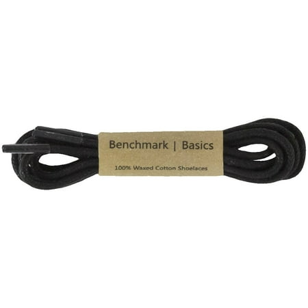 Tylastic Shoelaces - Black Round Waxed Cotton Shoelaces - 2mm Width (30