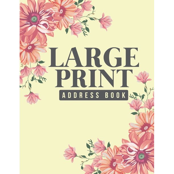 Large Print Address Book Plenty Of Space Jumbo 8.5"x11" Great for