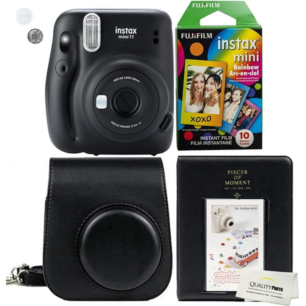 Fujifilm Instax Mini 11 Charcoal Grey Instant Camera Plus Matching