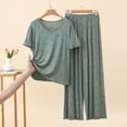 thumbnail image 6 of Fengactive Womens Star Print Lounge Set Scalloped Trim Short Sleeve Top and Wide Leg Pants Sleepwear, 6 of 6