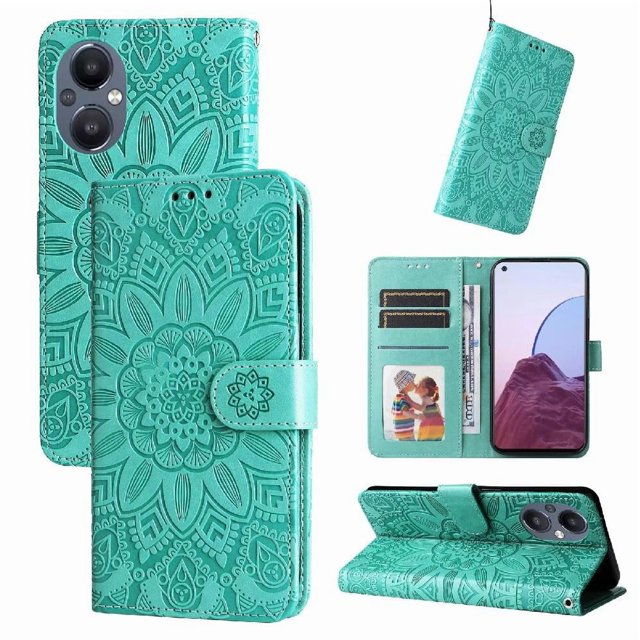 Funda tipo cartera GANGXUN para OPPO Reno 8Z , diseño girasol, cuero PU, soporte, cierre magnético, tarjetero