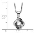 thumbnail image 4 of Auriga 925 Sterling Silver 1.1 mm Rhodium-Plated Black and White Diamond Necklace for Women 18", 4 of 6