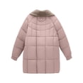 thumbnail image 5 of Women's Mid-Length Sherpa Lined Coat, Notch Lapel Long Jacket, Loose Fit Plus Size Winter Parka, Thickened Cotton Padded Overcoat, Comfortable Warm Outerwear Khaki S, 5 of 6