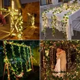 thumbnail image 4 of Artificial Ivy Leaf Plants Vine with 100/50/20 LED String Light,Green Vines Garland, Hanging for Home Kitchen Office Wedding Wall Décor, 4 of 13