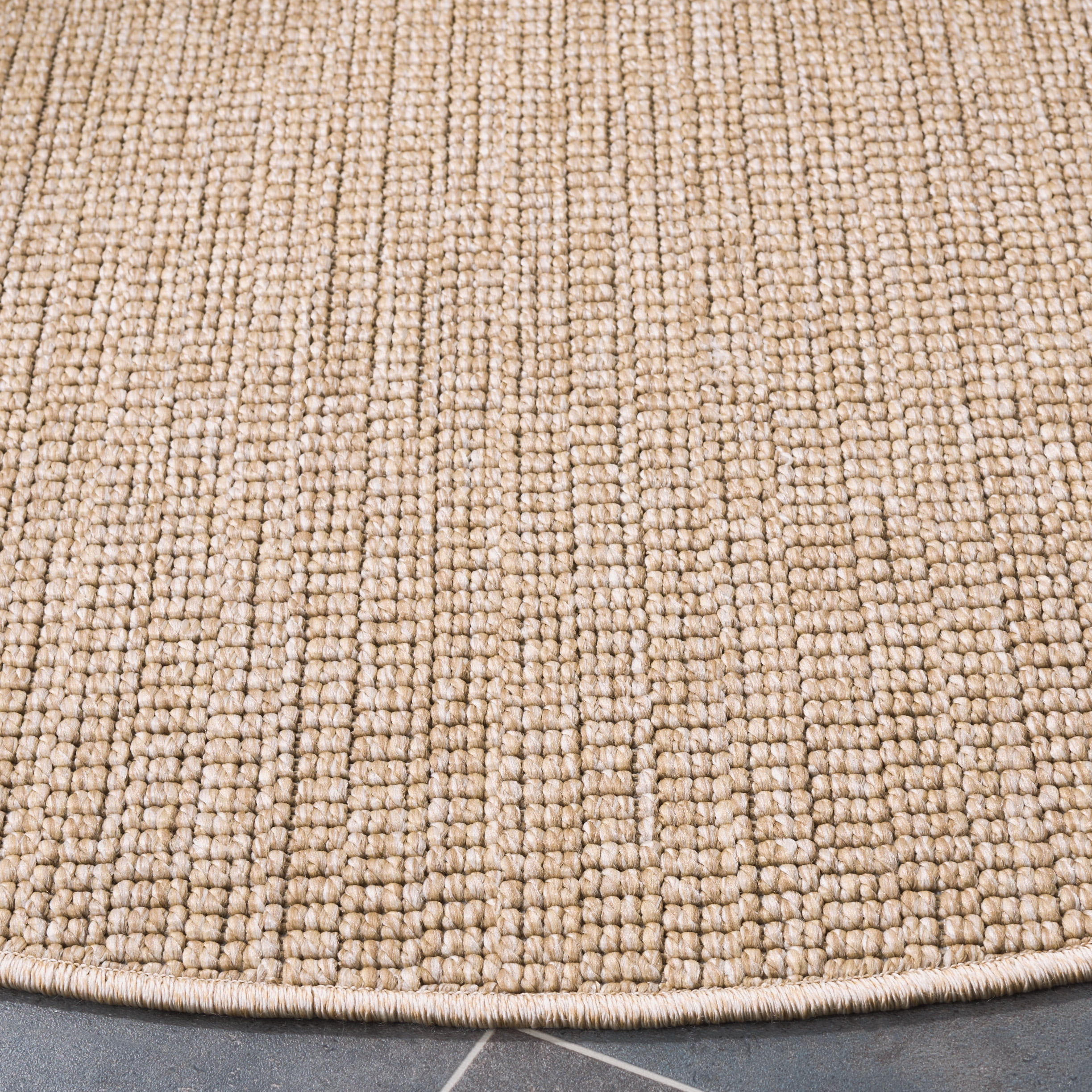 Safavieh Sisal All-Weather Dania Solid Indoor/Outdoor Area Rug, Natural, 5'3" x 5'3" Round