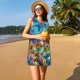 thumbnail image 3 of Fotbe Sea World Vestido de Verano sin Mangas para Mujer – Vestido Midi Línea A, Estilo Camiseta Floral, Vestido Playero Casual y Fluido, 3 of 7