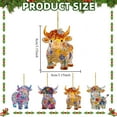 thumbnail image 4 of Creatine 2D Acrylic Colorful Cow Pendant Colorful Calf Window Decoration Pendant Suitable For Garden Window Tree Car Pendant, 4 of 4