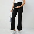 thumbnail image 4 of Gyexs Women's Maternity Pants Flare Leggings Stretchy Comfy Pregnancy Trousers Casual Pregnancy Workout Pants with Pockets (Black, M), 4 of 5