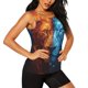 thumbnail image 2 of Balery Red And Blue Fire Lion Camiseta sin mangas estampada ligera para mujer, tops de entrenamiento sin mangas, camisetas de yoga transpirables de secado rápido.-Small, 2 of 7