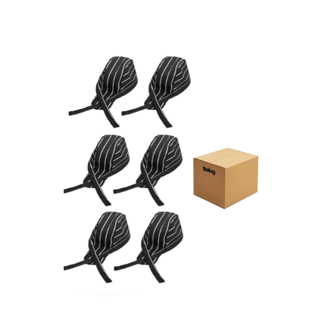 6pzs Gorro De Cheff Gorro Para Cocina Estilo Turbante Unisex Rallas Belug Negro, Blanco