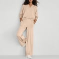 thumbnail image 5 of Women'S 2 Piece V Neck Lounge Set Matching Sweatsuits Lounge Sets For Women Airport Travel Outfits Comfy Athleisure Fall Winter Clothes Wide Leg Palazzo Pants, 5 of 8