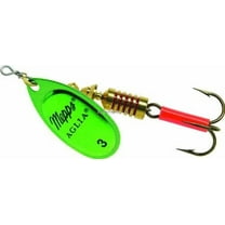 Mepps Aglia Plain Treble Fishing Lure, Green Platinum, 1/6th Oz - B2 GRP