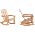 thumbnail image 3 of Costaelm Palms Outdoor HDPE Plastic Adirondack Rocking Chair (Set of 2), Teak, 3 of 8