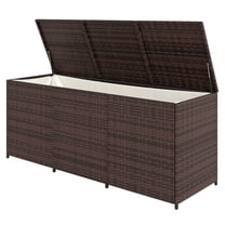 Outdoor Storage Box 175 Gallon, PE Rattan Wicker Deck Box with Liner