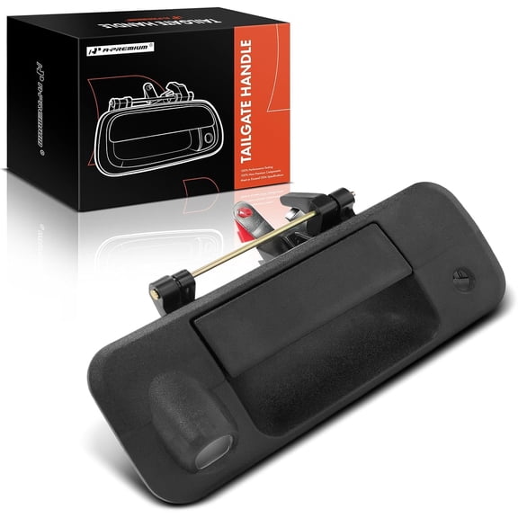 A-Premium Tailgate Handle with Camera Hole & Keyhole - Compatible with 2007-2013 Toyota Tundra Pickup, liftgate Latch Handle, Textured Black - Replace# 69090-0C051, 690900C051