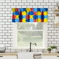 thumbnail image 2 of Rainbow Kitchen Curtains, Colorful Rainbow Puzzles Kitchen Curtains Abstract Painting Art Short Tier Curtain for Kitchen Cafe Nursery Decor 54x18 Inch, 1 Panel, 2 of 5