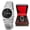 Black Dial Silver Band, variant on DUCTUS Mens Watches – Analog Watch with Silver Dial & Gold Band, Two Tone Dress Watches for Men, 3ATM Waterproof, 40mm Case