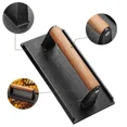 thumbnail image 4 of Cast Iron Rectangular Meat Press Heavy Duty Steak Burger Press For Flat Top Grill, 4 of 7